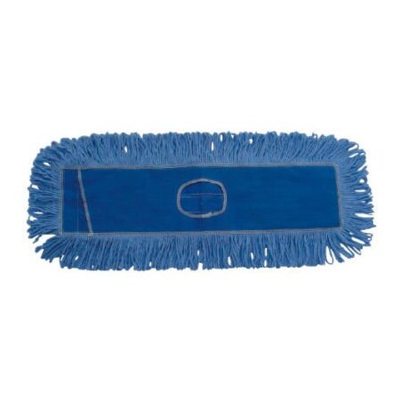 United Stationers Supply 24" x 5" Looped-End Cotton/Synthetic Dust Mop Head, Blue - UNS1124 UNS1124